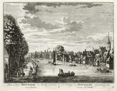 135723 Gezicht over de Vecht te Breukelen uit het zuiden.01-01-1718-31-12-1719